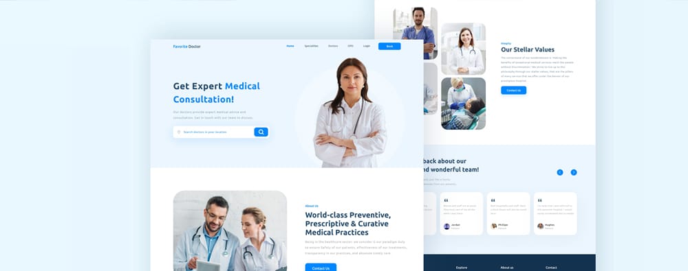 Hospital Web Design Trend No. 3: Simple Professional Design